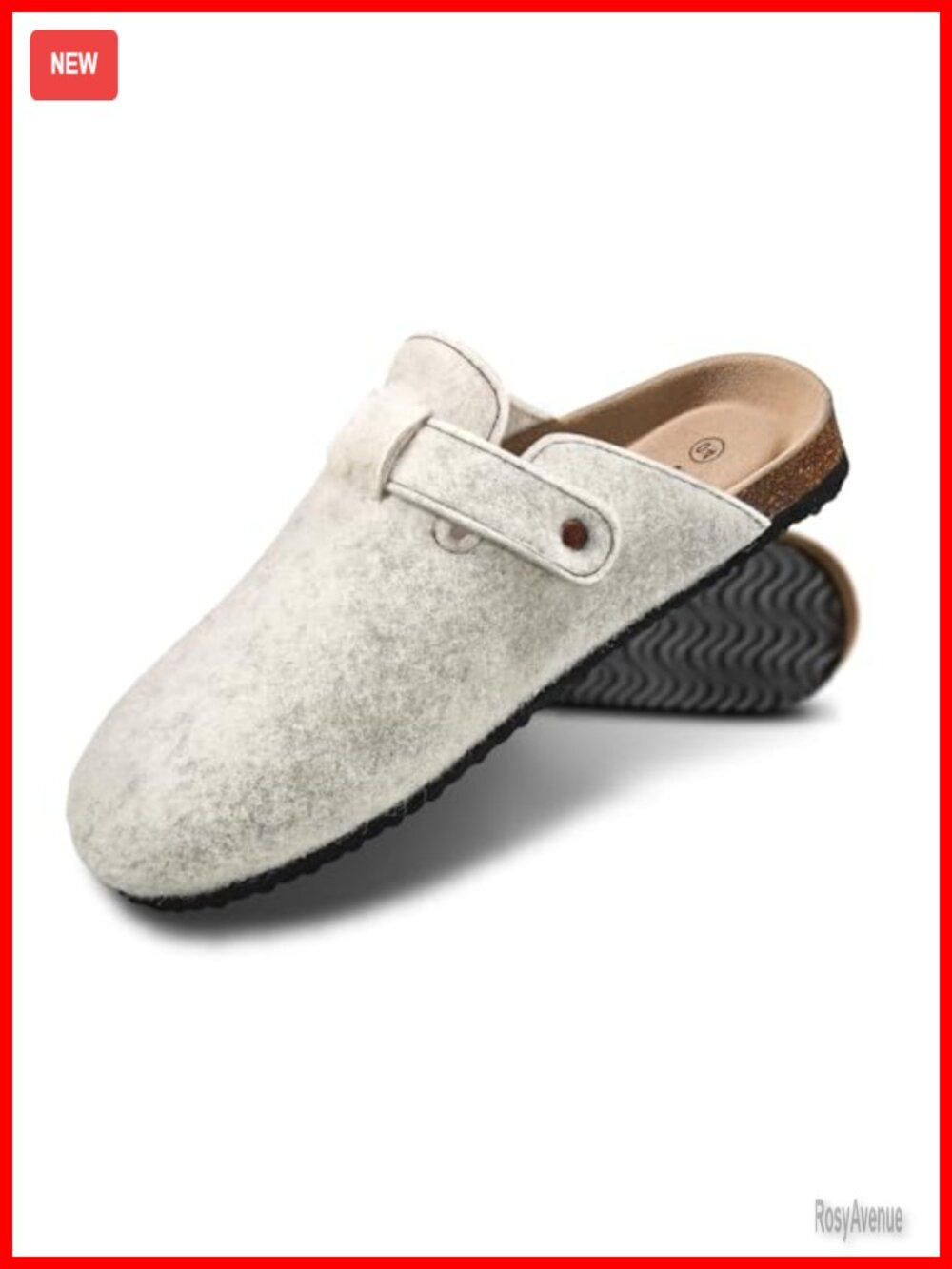 Women's Fleece Lined Mule Clogs Cork Footbed Arch Support Slip On